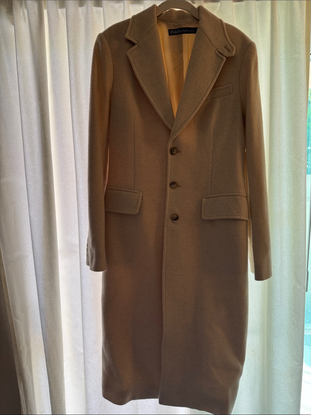 Polo by Ralph Lauren Camel Wool Long Pea Coat